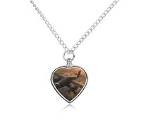 LYHVSFJW Collier urne funéraire en forme de cœur pour cendres de la guerre mondiale - Pendentif urne funéraire pour chiens et chats - Médaillon souvenir pour chiot et animal domestique
