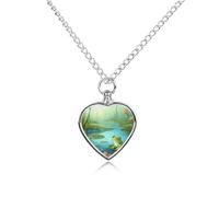 LYHVSFJW Collier urne grenouille dans un étang pour cendres - Collier funéraire pour chiens et chats - Pendentif funéraire pour animal domestique - Médaillon souvenir - Pendentifs commémoratifs pour