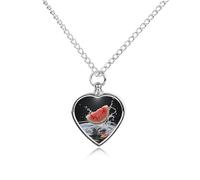 LYHVSFJW Collier urne tranche de pastèque pour cendres - Collier funéraire en forme de cœur pour chiens et chats - Pendentif funéraire pour animal domestique - Médaillon souvenir pour chiot et animal