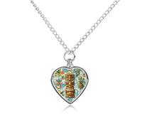 LYHVSFJW Collier vintage Aloha Tiki avec urne funéraire en forme de cœur pour cendres, chiens, chats, pendentif urne pour animal de compagnie, bijoux souvenirs, pendentifs commémoratifs pour chiot et