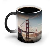 LYHVSFJW Golden Gate Bridge - Tasses à café fantaisie en céramique changeant de chaleur - Tasse à thé fantaisie personnalisée de 325 ml - Pour boissons chaudes et froides, maison, bureau, fête