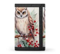 LYHVSFJW Leaves And Panther Portefeuille à trois volets avec 8 emplacements pour cartes, poche fine à fermeture éclair pour pièces de monnaie, portefeuille divisé pour homme et femme, Deux hiboux sur