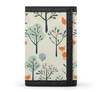 LYHVSFJW London Elements Portefeuille à trois volets avec 8 emplacements pour cartes, poche fine à fermeture éclair pour pièces de monnaie, portefeuille divisé pour homme et femme, Il y a un renard