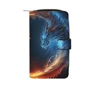 LYHVSFJW Long portefeuille en cuir pour femme et homme - Grande capacité - Avec 12 porte-cartes - Chiot Terrier - Phare de mer, Dragons Fire and Ice, 19.7x11x3.5cm, Moderne