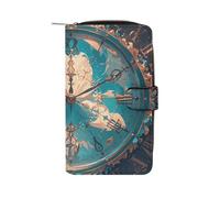 LYHVSFJW Long portefeuille en cuir pour homme et femme avec dragonne de grande capacité avec 12 porte-cartes flocons de neige et arbres de Noël, Créer un temps magique, 19.7x11x3.5cm, Moderne