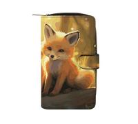 LYHVSFJW Long portefeuille en cuir pour homme et femme - Grande capacité - Avec 12 porte-cartes - Motif horizon de Chicago, Renards mignons., 19.7x11x3.5cm, Moderne