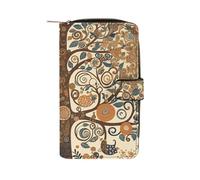 LYHVSFJW Long portefeuille en cuir pour homme et femme - Grande capacité - Avec 12 porte-cartes - Motif horizon de Chicago, Arbre de vie., 19.7x11x3.5cm, Moderne