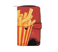 LYHVSFJW Long portefeuille en cuir pour homme et femme - Grande capacité - Avec 12 porte-cartes - Père Noël - Pour changer de monnaie, Frites de dessin animé, 19.7x11x3.5cm, Moderne