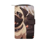 LYHVSFJW Long portefeuille pour femme en cuir pour homme - Grande capacité - Avec 12 porte-cartes - Porte-monnaie égyptien antique, Carlin mignon., 19.7x11x3.5cm, Moderne