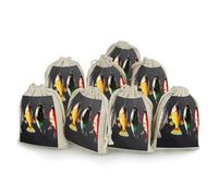 LYHVSFJW Lot de 8 sacs cadeaux avec cordon de serrage, sacs de fête, différents types d'appâts de pêche, sacs en toile de jute pour mariages, vacances et événements