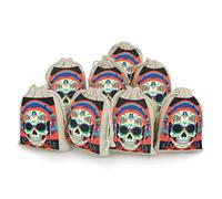 LYHVSFJW Lot de 8 sacs cadeaux avec cordon de serrage, sacs de fête, sacs pour écouteurs punk rock, sac en toile de jute pour mariages, vacances et événements