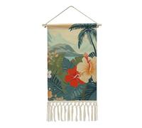 LYHVSFJW Peinture murale hawaïenne d'été à suspendre sur toile pour salon, affiche décorative rétro, bannière de ferme pour intérieur, chambre à coucher, bureau 48,3 x 22,9 cm