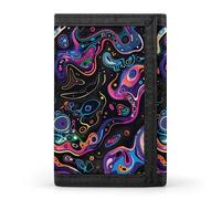 LYHVSFJW Portefeuille à trois volets à motif de feuilles tropicales colorées avec 8 emplacements pour cartes, poche fine à fermeture éclair pour pièces de monnaie, portefeuille divisé pour homme et