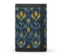 LYHVSFJW Portefeuille à trois volets à motif de feuilles tropicales colorées avec 8 emplacements pour cartes, poche fine à fermeture éclair pour pièces de monnaie, portefeuille divisé pour homme et