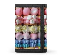 LYHVSFJW Portefeuille à trois volets avec 8 emplacements pour cartes, poche fine à fermeture éclair pour pièces de monnaie, portefeuille divisé pour homme et femme, Bonbons et guimauves, Taille unique