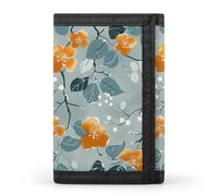 LYHVSFJW Portefeuille à trois volets avec 8 emplacements pour cartes, poche fine à fermeture éclair pour pièces de monnaie, portefeuille divisé pour homme et femme, Petites fleurs d'oranger, Taille