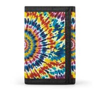 LYHVSFJW Portefeuille à trois volets avec 8 emplacements pour cartes, poche fine à fermeture éclair pour pièces de monnaie, portefeuille divisé pour homme et femme, Color Tie Dye., Taille unique