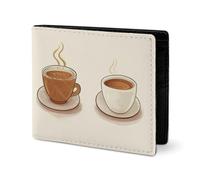 LYHVSFJW Portefeuille en cuir pour homme élégant pour femme - Portefeuille fin et fin pour carte de tarot mystique - Soleil et lune - Portefeuille à deux volets, Collection de café, Taille unique