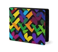 LYHVSFJW Portefeuille en cuir pour homme et chat amusant - Petit porte-monnaie élégant pour femme - Portefeuille fin et fin à deux volets avec compartiment et porte-cartes, Gay Pride Rainbow, Taille