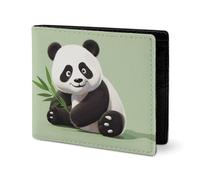 LYHVSFJW Portefeuille en cuir pour homme et femme - Motif panda mignon - Petit porte-monnaie élégant - Portefeuille fin et fin à deux volets avec compartiment pour cartes, Adorable panda, Taille