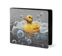 LYHVSFJW Portefeuille en cuir pour homme et femme, petit porte-monnaie élégant avec compartiment et porte-cartes Motif panda rouge, Bubble Duck, Taille unique