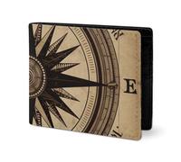LYHVSFJW Portefeuille en cuir pour homme - Motif paresseux - Élégant - Petit porte-monnaie pour femme - Portefeuille fin et fin à deux volets avec compartiment pour cartes, Boussole Wind Road Map,