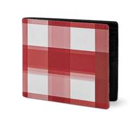 LYHVSFJW Portefeuille en cuir pour homme - Porte-monnaie élégant pour femme - Fin et fin - Motif arc-en-ciel - Porte-cartes, Carrés blancs à carreaux rouges, Taille unique