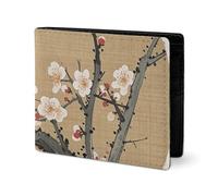 LYHVSFJW Portefeuille en cuir pour homme - Porte-monnaie élégant pour femme - Fin et fin - Motif floral printanier - Porte-cartes, Peinture traditionnelle chinoise oiseau sur prune Tre, Taille unique