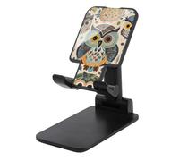 LYHVSFJW Support de téléphone portable pliable avec motif chouette coloré - Support de téléphone portable pour bureau portable avec base antidérapante - S'adapte à tous les smartphones