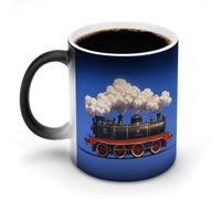 LYHVSFJW Tasse à café à changement de chaleur motif train à vapeur nuages tasse à changement de couleur tasse en céramique 325 ml tasse à changement de chaleur tasse à café fantaisie tasse à café
