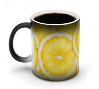 LYHVSFJW Tasses à café fantaisie en céramique à motif tranche de citron - Tasse à café en verre changeant de chaleur - Tasse à thé fantaisie personnalisée de 325 ml - Pour boissons chaudes et froides