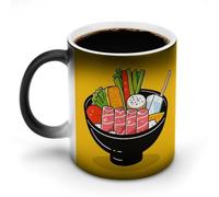 LYHVSFJW Tasses à café fantaisie en céramique avec motif dessin animé Hotpot Doodle - Tasse à café en verre changeant de chaleur - Tasse à thé fantaisie personnalisée - 325 ml - Pour boissons chaudes