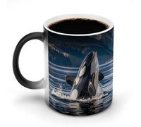 LYHVSFJW Tasses à café fantaisie Orque en céramique changeant de chaleur - Tasse à thé fantaisie - 325 ml - Pour boissons chaudes et froides - Pour la maison, le bureau, les fêtes