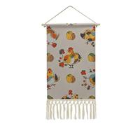 LYHVSFJW Toile murale à suspendre avec motif de poule pour salon, affiche décorative rétro avec cadre - Bannière de ferme à suspendre pour intérieur, chambre à coucher, bureau - 48,3 x 22,9 cm