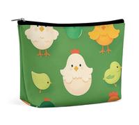 LYHVSFJW Trousse de maquillage portable pour femme - Deux bonhommes de neige et ruban - Trousse de toilette de voyage pour accessoires de voyage, Plusieurs thèmes de poulet, Taille unique