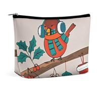 LYHVSFJW Trousse de maquillage portable pour femme - Rebord de fenêtre - Arbre de Noël - Trousse de toilette de voyage pour accessoires de voyage, Moineau chaud, Taille unique