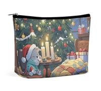 LYHVSFJW Trousse de maquillage portable pour femme - Rebord de fenêtre - Arbre de Noël - Trousse de toilette de voyage pour accessoires de voyage, Souris endormie, Taille unique