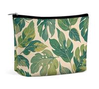 LYHVSFJW Trousse de maquillage portable pour femme - Tour Eiffel avec feuilles d'automne - Trousse de toilette de voyage pour accessoires de voyage, Feuilles vertes., Taille unique