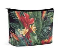 LYHVSFJW Trousse de maquillage portable pour femme, trousse de maquillage samouraï, trousse de toilette de voyage pour accessoires de voyage, Fleurs de plantes tropicales, Taille unique