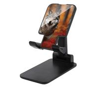 LYHVSFJW Wolf Support de téléphone portable pliable réglable pour bureau portable avec base antidérapante Compatible avec tous les smartphones