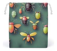 LYHVSFZQ Sacs de rangement sac de maquillage insecte Atlas imprimé sac à jouets sacs réutilisables sacs de toilette organisateur multi-usages maison voyage pochette, style, 20 x 25 cm, contemporain