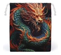 LYHVSFZQ Sacs de rangement, sac de maquillage, sac à jouets imprimé dragon chinois, sacs réutilisables, organisateur de produits de toilette, pochette de voyage, style, 20 x 25 cm, contemporain, Style
