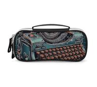 LYHVSFZQ Trousse de maquillage avec double fermeture éclair - Sac de maquillage de voyage - Imprimé machine à écrire - Style - Taille unique, Style :, Taille unique, Trousse de maquillage