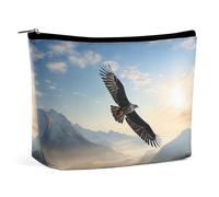 LYHVSFZQ Trousse de maquillage pliable Eagle Mountains imprimé organisateur de maquillage voyage sac de maquillage pour voyage et vie quotidienne, style, taille unique, trousse de maquillage, Style