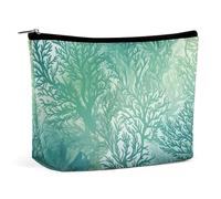 LYHVSFZQ Trousse de maquillage pliable - Motif algues vertes et bleues - Organiseur de maquillage de voyage pour voyage et vie quotidienne - Taille unique, Style :, Taille unique, Trousse de