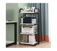 LYHXYLFT AV Media Stand, Audio-Video Shelving with Wheels,Audio Rack Stereo Cabinet, Adjustable Media Storage Shelves,for Living Recording Studio Theater(B)
