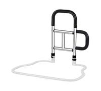 LYHXYLFT Barrière De Lit avec Accoudoirs Latéraux, Barrière D'assistance avec Sac De Rangement, Supporte 300 Kg, Convient À Tous Les Types De Lits(White)