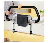 LYHXYLFT Barrière De Lit Double en Acier Inoxydable, Barre D'appui Latérale avec Deux Accoudoirs, Hauteur 48 Cm, Convient À Tous Types De Lits