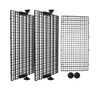 LYHYDMA Aquarium Séparateur Diviseur Lot de 3 cloisons de séparation for Aquarium, 30 x 15 cm, Noires, avec 10 Compartiments, en PVC, for la Reproduction(Black)