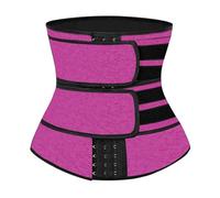 LYHYDMA Ceinture post accouchement Corset de compression haute for femme, gaine amincissante, ventre plat, ceinture de fitness(Double Belts Red,4XL)